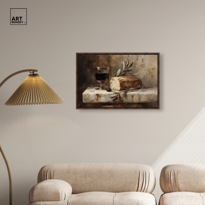  Art mural encadré Broken Bread II, cadre mural noyer, 30 x 20, 21"H x 31"W, Walnut Frame