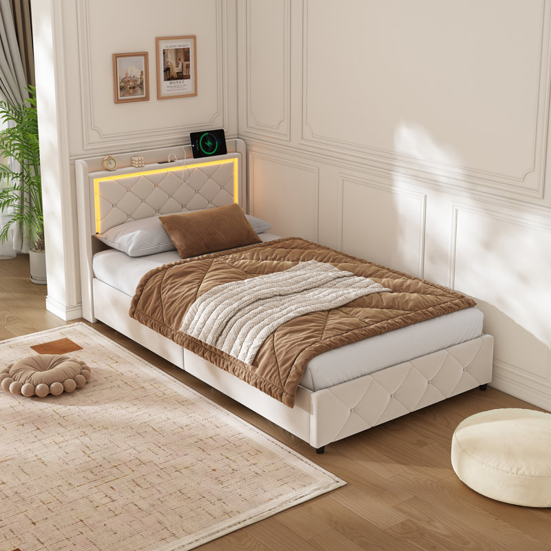 Upholstered Ottoman Storage Bed, European Single (90 x 200 cm)