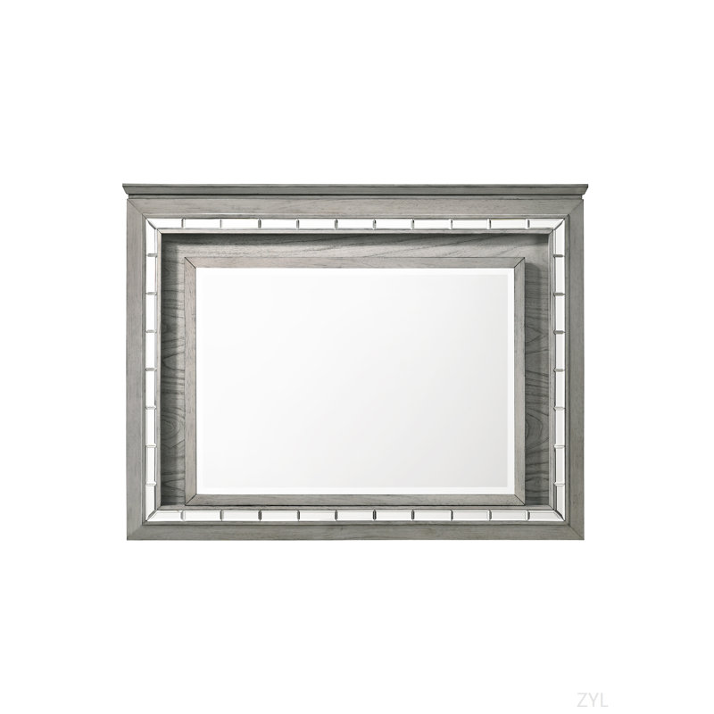 Light Gray Oak Finish Mirror W/Led