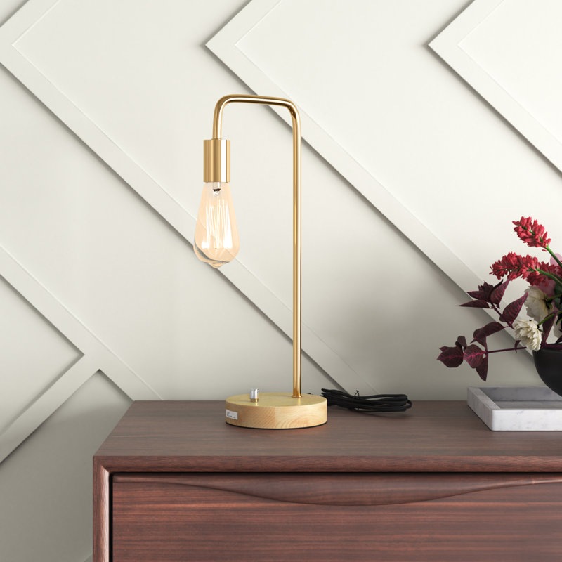 Santamaria Wood Arched Lamp, Gold