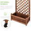Boîte à fleurs en bois H 60 po Rellburne avec treillis en losange, avec trous de drainage, roues optionnelles-1616615045