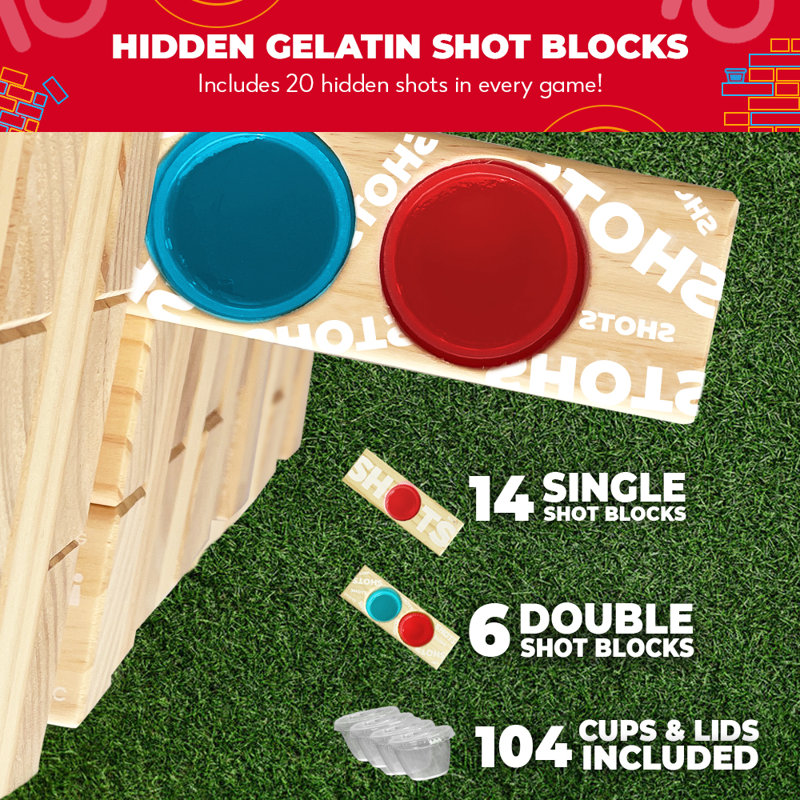 Giant Tower Party Game with Hidden Shots