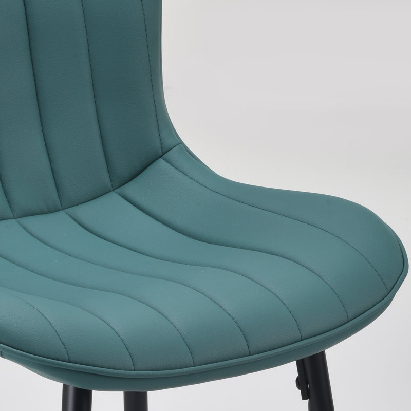 Upholstered 27" Counter Stool With Metal Frame, Green