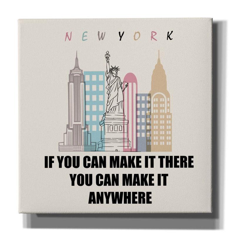 «If You Can Make It There You Can Make It Where» par Mark Ashkenazi, art mural sur toile, H 12 po x l 12 po x P 0,75 po