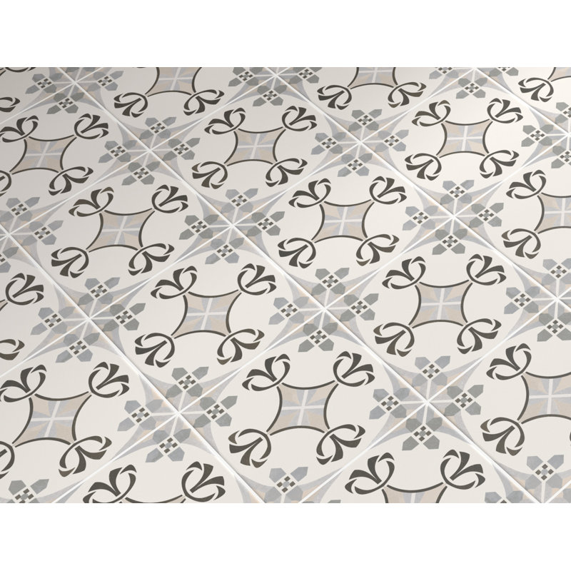 Grille de 8 po Iaraelle Ankara Carreau en porcelaine mat à motif Encaustic