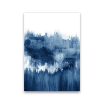 Blue Watercolour Brush Strokes - Print
