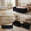 Banc de rangement capitonné avec accoudoirs 63,4 "Wave Channel - Repose-pieds rembourré Teddy-1000492647