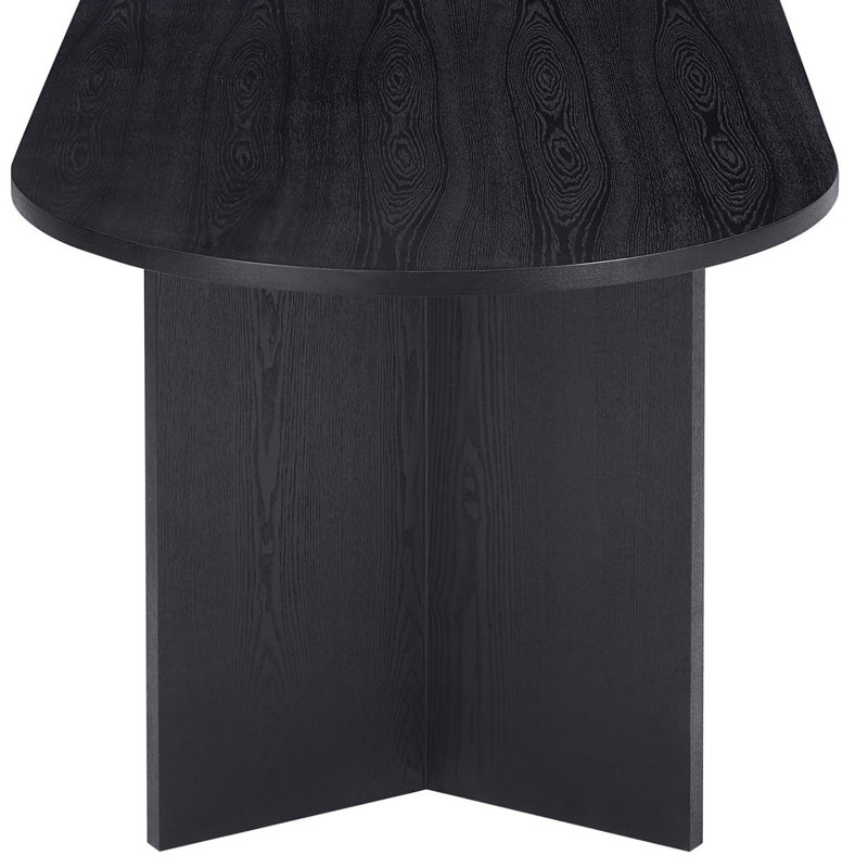 Walnut Oval Unfinished Dining Table, Black