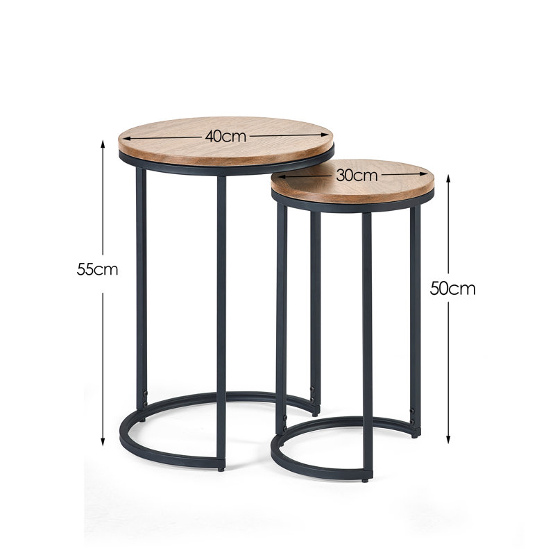 Aeris Round Nesting Tables, Sonoma Oak