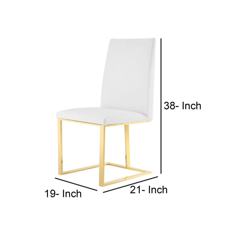 Chaise d'appoint rembourrée en blanc Chrishelle, Or