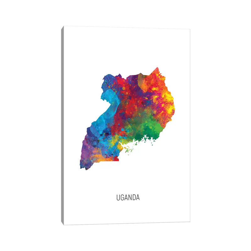 Uganda Map by Michael Tompsett - Wrapped Canvas Gallery-Wrapped Canvas Giclée, 66.04 cm H x 45.72 cm W x 3.175 cm D