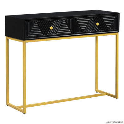 Console moderne à deux tiroirs à rayures modernes pour le salon et le vestibule