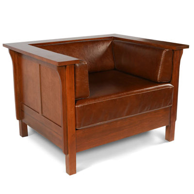 Fauteuil en cuir véritable l 42 po Saunders