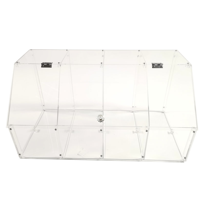 24 X 12 X 12" Acrylic Bin Plaxiglass Organizer 4 Compartments Display Bin For Candy, Cereal, Chocolate Coffee Bean Assembly Video Provided