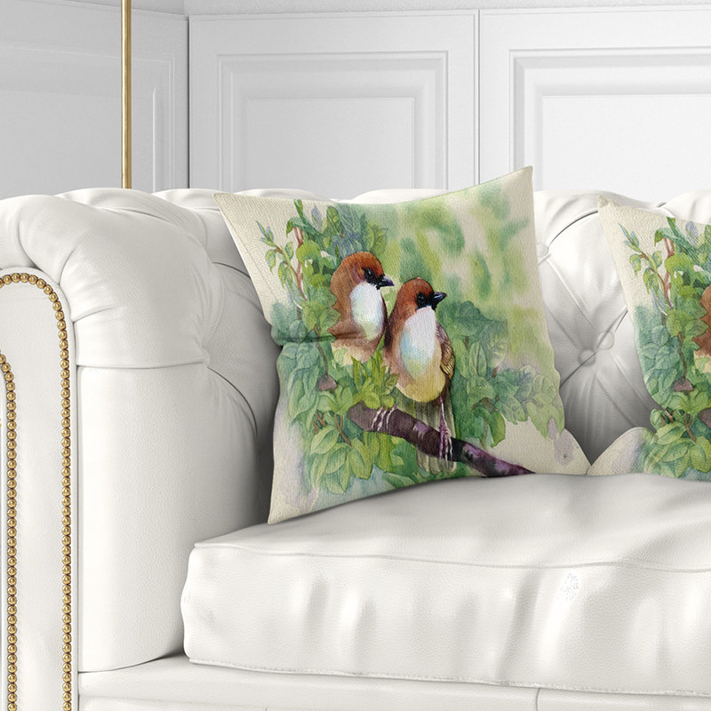 Coussin de printemps pour les oiseaux, 16 po x 1 po, Coussin décoratif