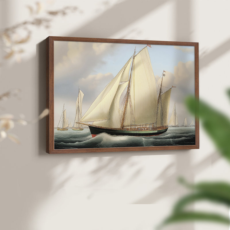 Série nautique - CXIX - Impression encadrée - réarmable, 8" H x 10" W, Noyer