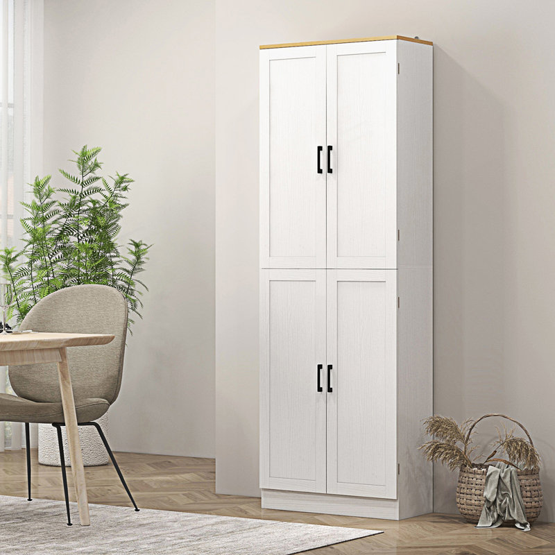 Armoire de rangement autoportante à 4 portes avec tablettes réglables
