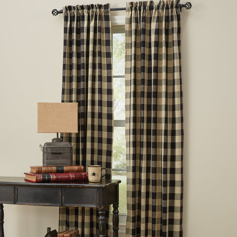 Codie-Leigh Cotton Room Darkening Curtain Pair, Black