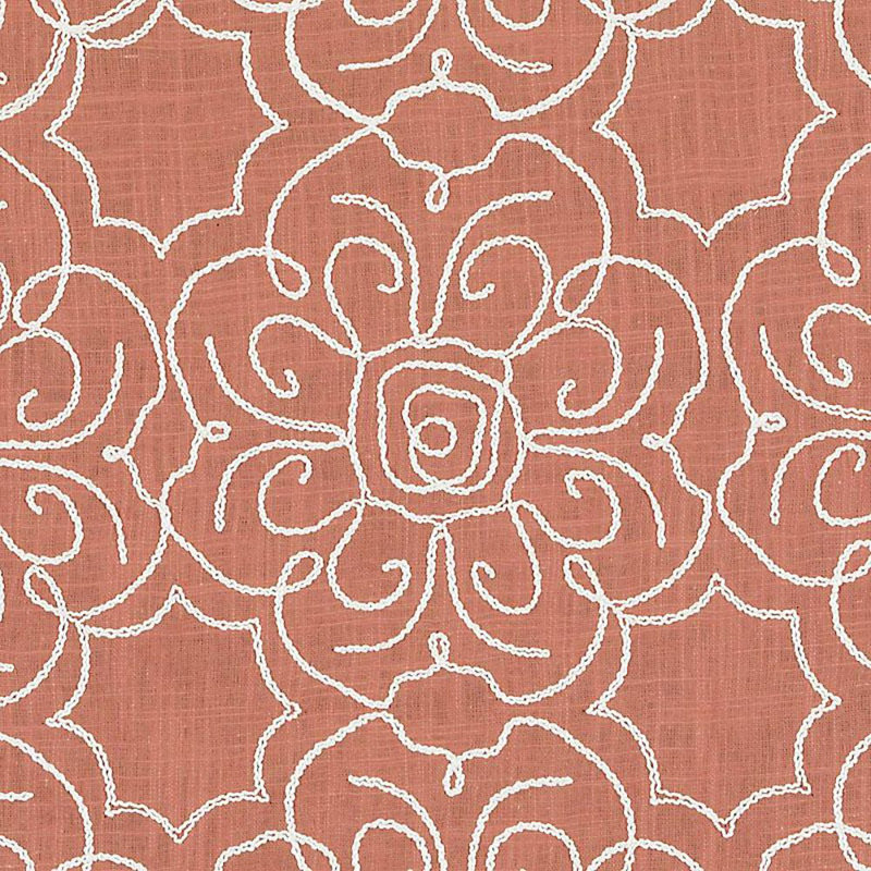 Exclusive Prints and Wovens Linen Blend Fabric, Coral