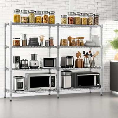 Tablettes de rangement, étagères grillagées, tablettes en métal réglables pour le rangement, tablettes de rangement pour garde-manger