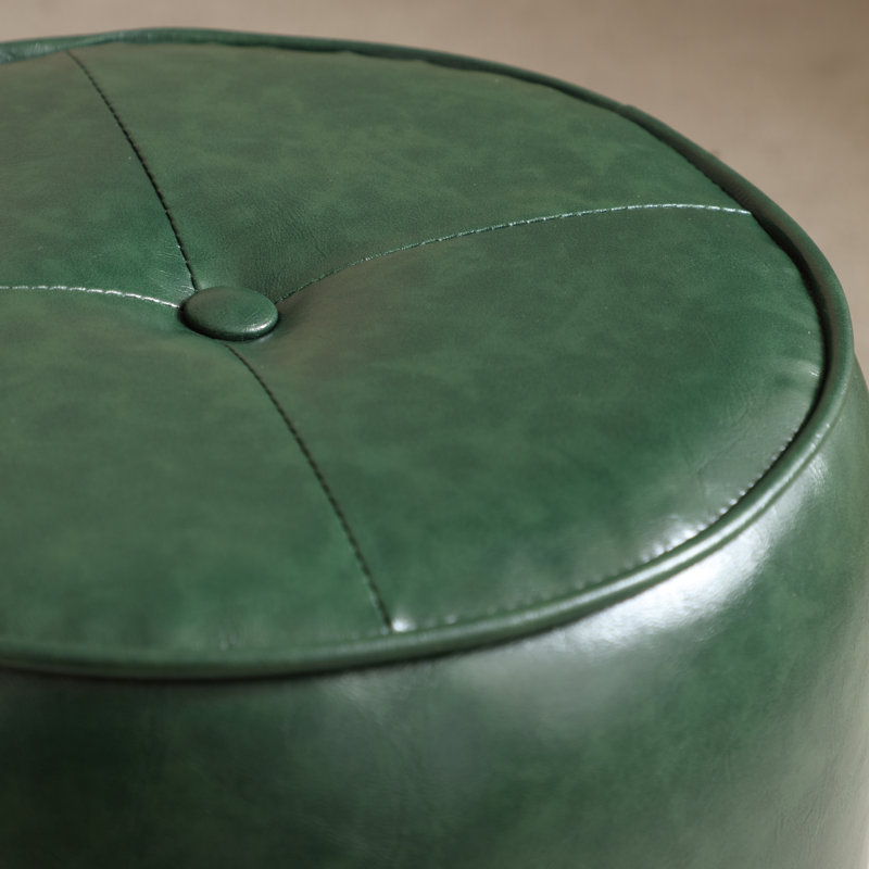 Petit repose-pieds capitonné rond de 11,8 po, Vert