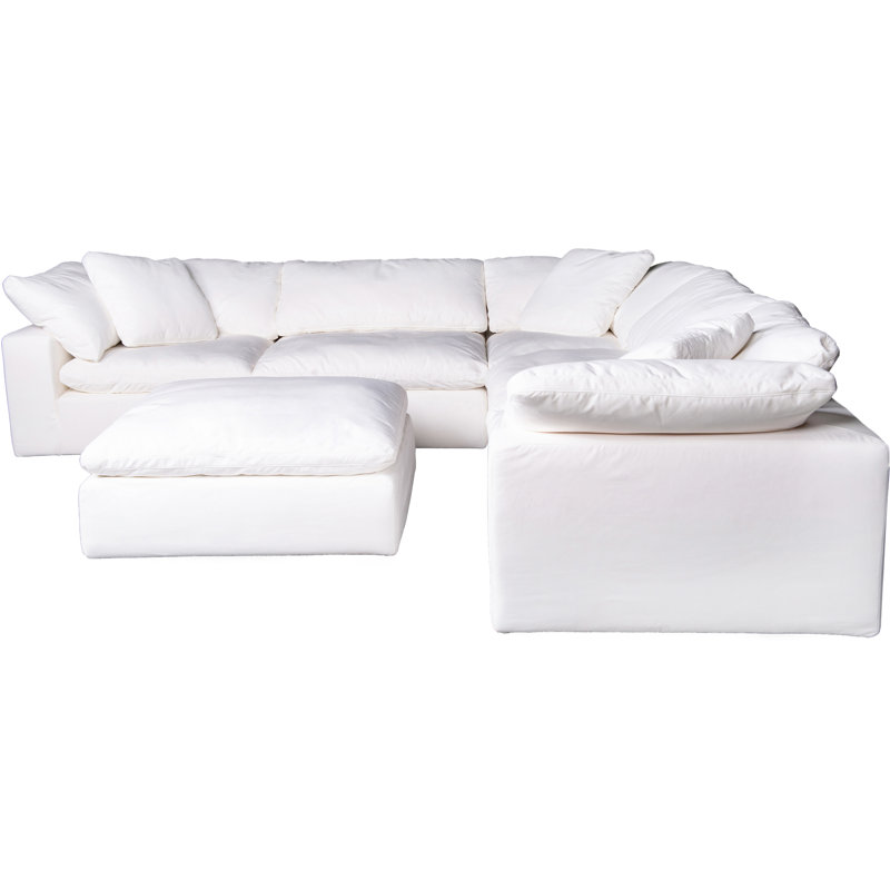 Canapé modulaire en tissu performance 6 pièces Tila, Blanc Livesmart® blanc