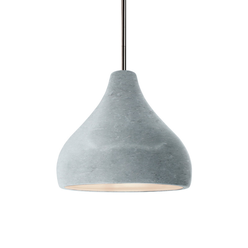 Luminaire suspendu à 1 lumière Meydan, H 7,25 po x l 8 po x P 8 po, Nickel brossé, Béton