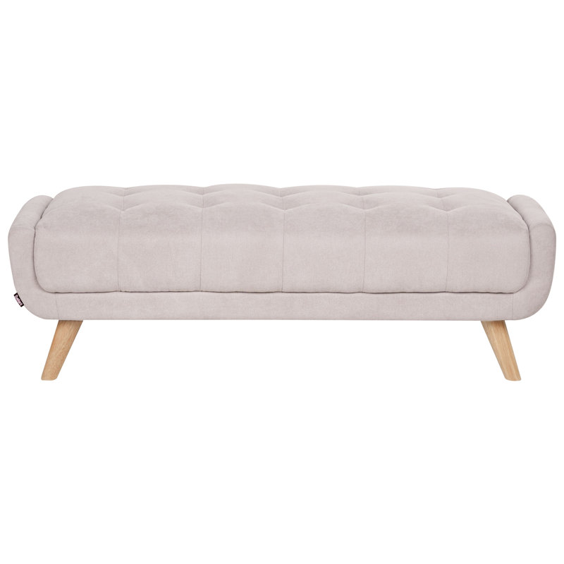 Temira 134 cm W Fabric Rectangle Ottoman, Beige