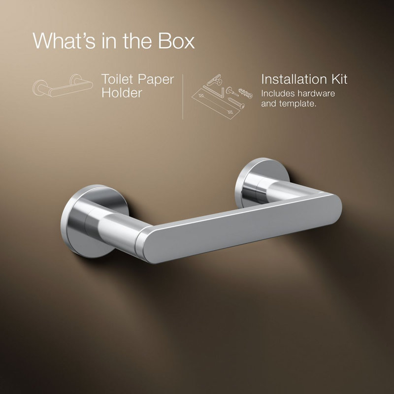 Wall Mount Toilet Paper Holder, Polished Chrome