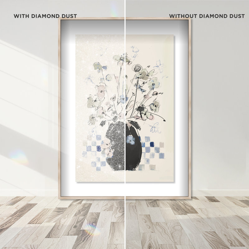 Modern Bloom Shadowbox Floral & Botanical Print by Oliver Gal, Black Frame, 10 x 15, 55.5" H x 37.5" W, Natural Oak Shadowbox