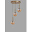 Lustre élégant miel et or, hauteur réglable (31,5 po), structure en métal avec capuchon en verre, plaque de base de 11,8 po | 3 x douilles E27 (40 W maximum) | Luminaire élégant pour le salon, la salle à manger et le vestibule-316531736-316531729-316531734