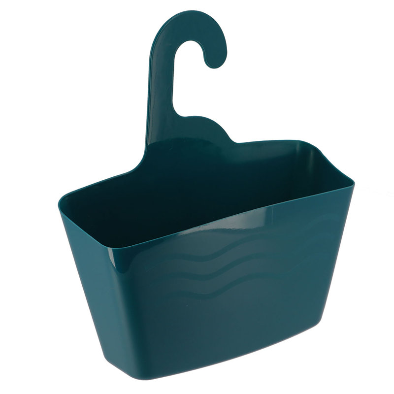 Tahitian Blue Plastic Over-the-Door Shower Caddy Basket