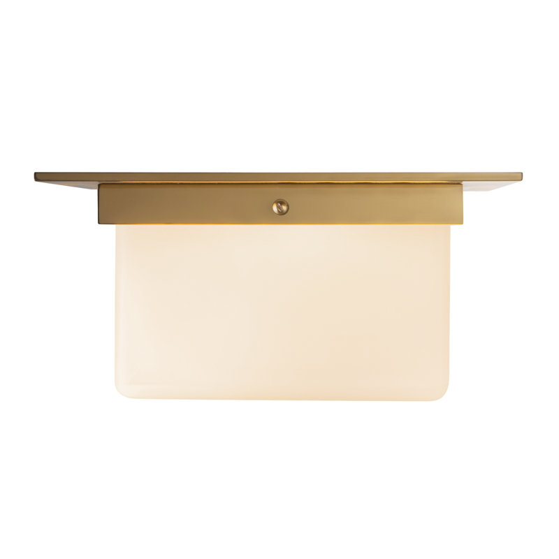 Mineral 11-in Brass Flush Mount, Opal Glass, Brass