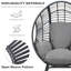 Fauteuil de patio en osier avec coussin en rotin noir New Style