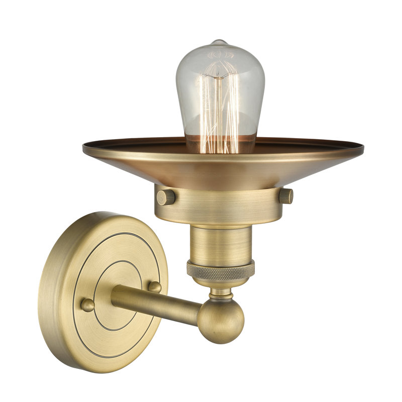 Krysia Steel Armed Sconce, Brushed Brass, Brushed Brass