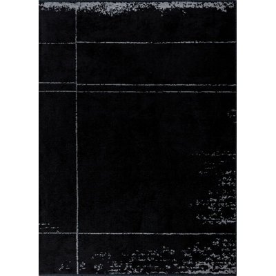Rapture Gray/Black Abstract Luxury Area Rug