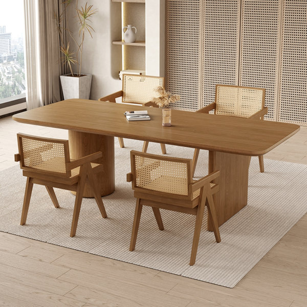 STAR BANNER 9 - Piece Solid Wood Double Pedestal Dining Set - Wayfair ...