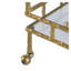 Chariot-bar de style brindille avec tablettes en verre, finition laiton antique, 23,5 po x 13,5 po x 30 po