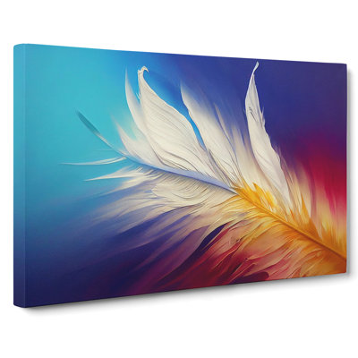 Harmonious Bird Feathers - Wrapped Canvas
