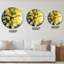 Jaune jaune noir et blanc liquide Art X - horloge murale moderne-1833212716