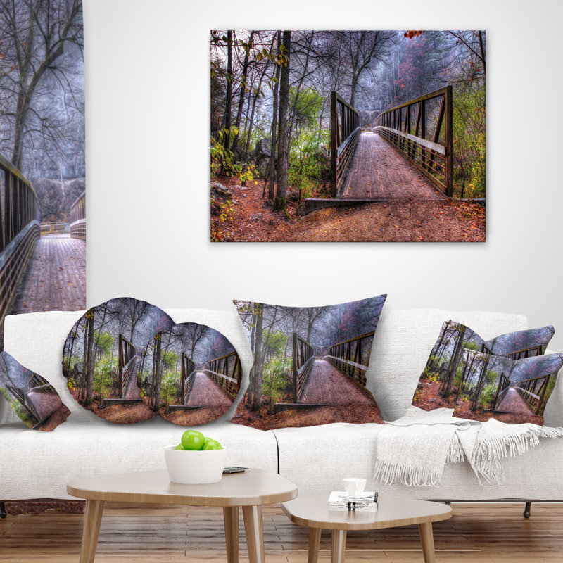 Coussin décoratif photo magnifique bridge over creek landscape