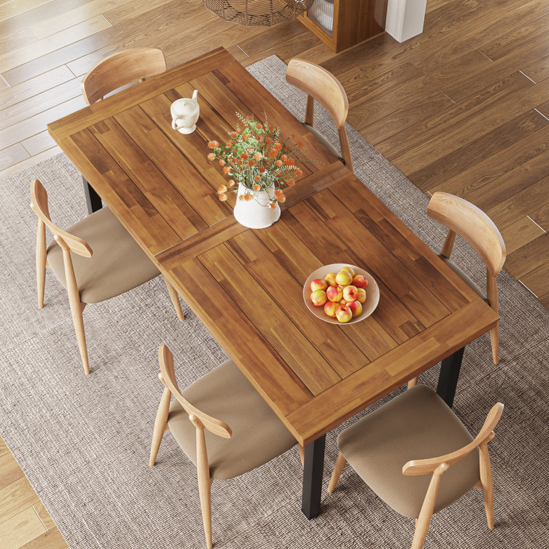 Table de salle à manger en bois d'acacia, Bois naturel