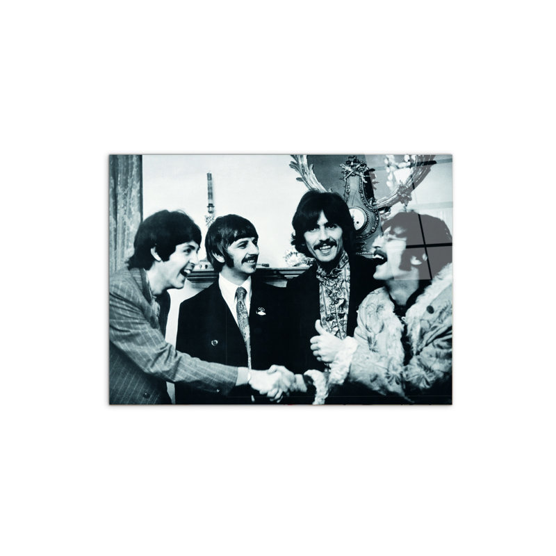 Homage To The Beatles B&W By Art Studio 58×78 Cm CrystalArt Acrylic Material Glass Effect, Frameless Panel, Lightweight Ready To Hang by Art Studio - No Frame Print on Plastic / Acrylic