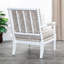 Fauteuil Spindle, finition blanche, tissu cachemire taupe