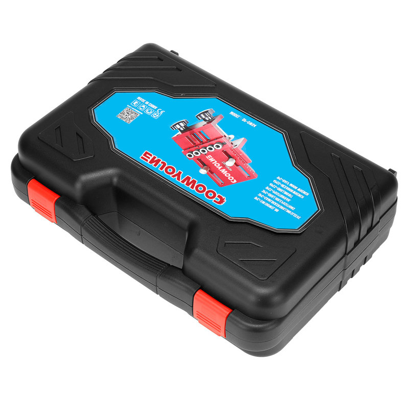 3 in 1 Adjustable Woodworking Doweling Jig Kit, Drilling Guide Locator Puncher - Plastic Tool Box