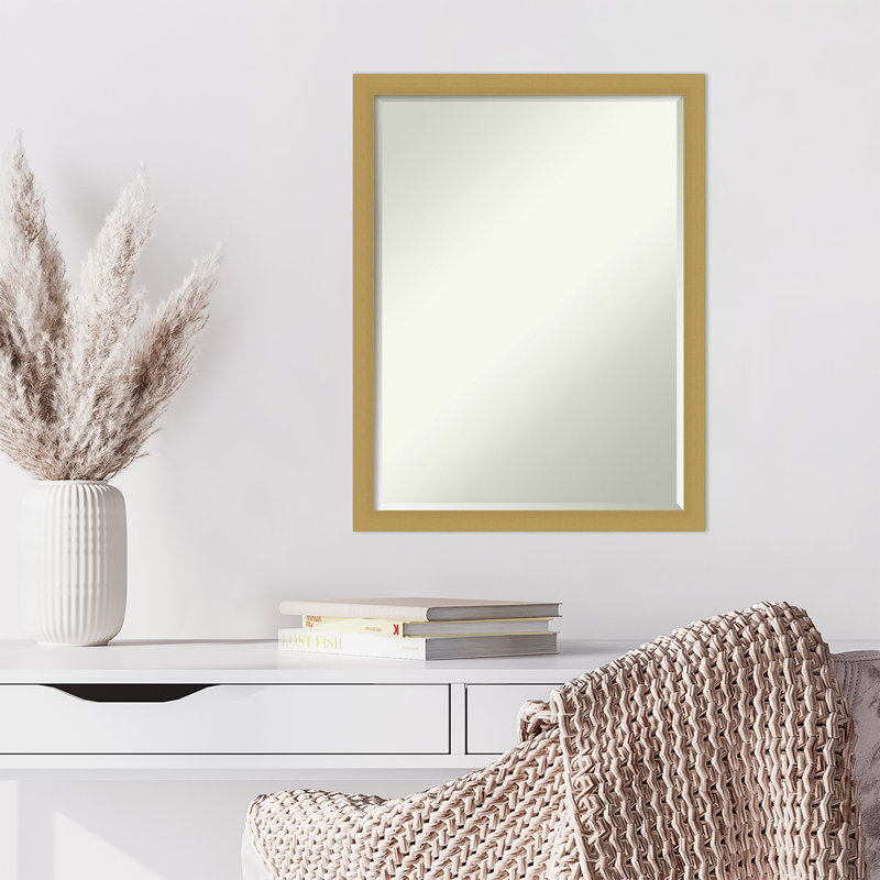 Miroir de salle de bain Jashawna, Or brossé, 26 po x 20 po