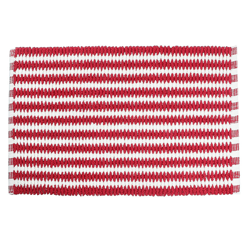 Macdougall Non-Slip Bath Mat, Red/White