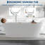 Baignoire autoportante nervurée en acrylique - Baignoire de trempage à texture verticale certifiée cUPC de 67 pouces, drain chromé, baignoire autoportante moderne pour remodelage de salle de bain (67 pouces, blanc)