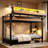 Twin Xl Over Twin Xl Size Bunk Bed With Storage Shelves And Pegboard,Metal Bunk Bed With Usb Charging Ports And Led Lights,Space-Saving Bunk Bed Frame For Teens,Adults,Dorms And Guest Rooms,Noise-Free Design,Natural.-1983423175