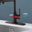 Robinet de cuisine avec douchette rétractable, poignée à ressort à 2 fonctions en acier inoxydable tactile, installation à un trou pour résidentiel, commercial, véhicule récréatif, bar et plus, noir mat-118610640